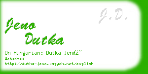 jeno dutka business card